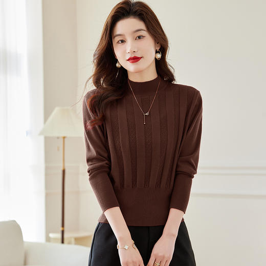 小个子短款毛衣女高腰针织衫，半高领打底衫内搭配裙子CC-XFY1352 商品图3