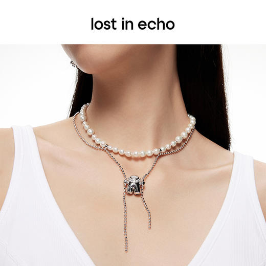 lost in echo原创设计师款Yetti荡秋千双层高级感流线项链锁骨链 商品图3