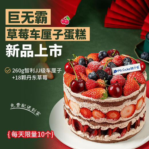 巨无霸草莓车厘子蛋糕 商品图0