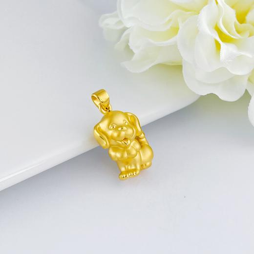 【限时7.5折】【定价黄金】足金 #儿童/宝宝 【精品】3D硬金狗年生肖金狗吊坠(V3DDZ00108)预售产品下单后不退款不退货不换货不补差价 商品图2