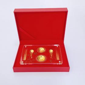 【限时克减150元】足金 #儿童/宝宝 金碗筷六件套宝宝满月六件套周岁礼富贵满堂摆件礼盒（配精美包装、NGTC国检证书）(ATBJ00007)（预售产品下单后不退款不退货不换货不补差价）