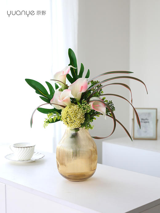 轻奢高端仿真花摆件酒店客厅花束假花摆设件绣球蝴蝶兰餐桌装饰花 商品图0