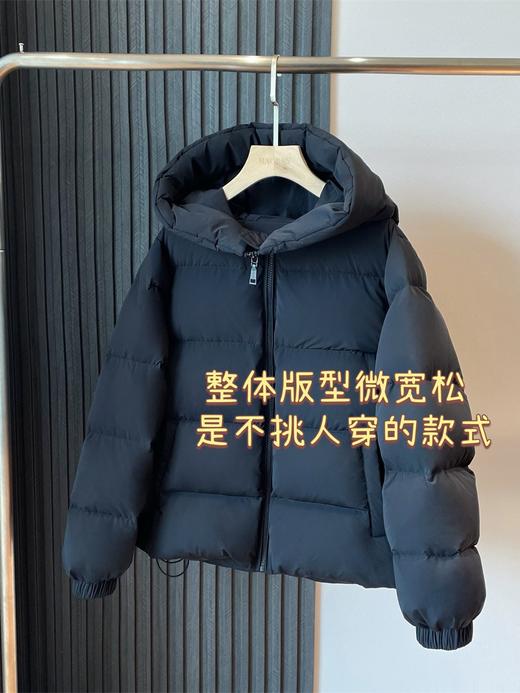 小暖炉90白鹅绒羽绒服！2024经典短款三防面料连帽面包泡芙羽绒服！ 商品图2