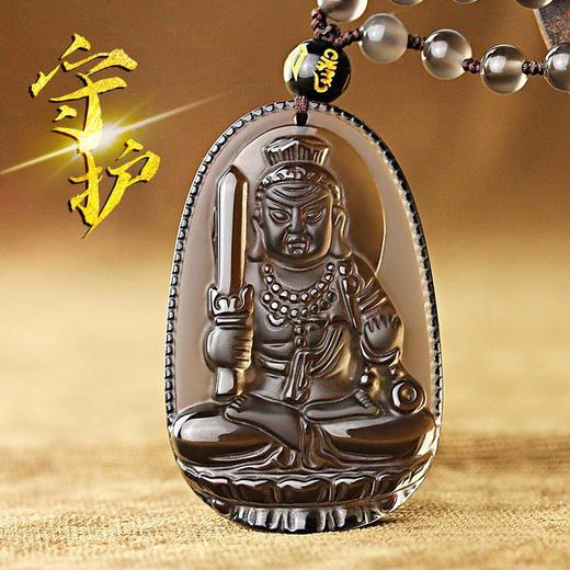 玺灵阁【十二生肖冰种吊坠】十二生肖属相佛冰种黑曜石吊坠 商品图0