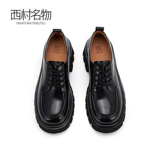 西村名物2024春季新品真皮时尚单鞋气质厚底增高绑带乐福鞋X24AM11491 商品图2