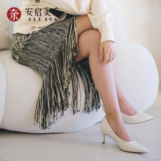 ARCH CONTACT安启美奈2024新款单鞋女胎牛皮细高跟女鞋休闲通勤52937-1 商品图4