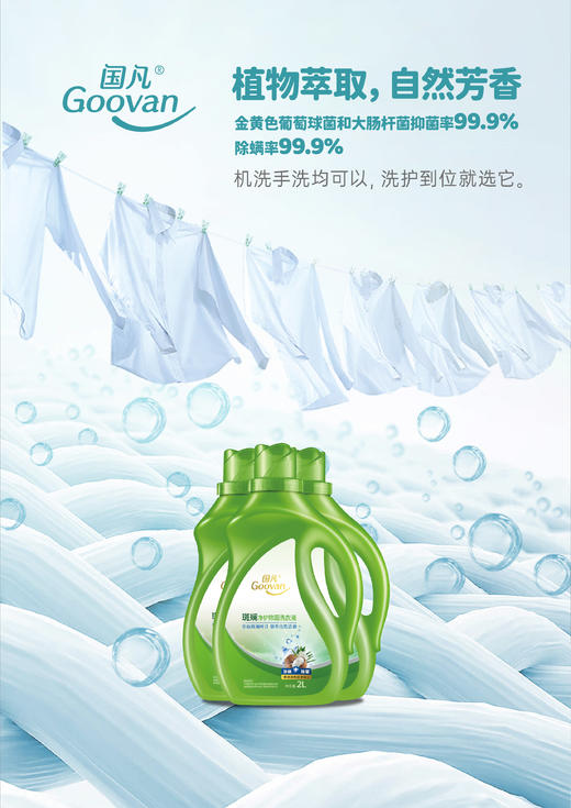 国凡斑斓净护除菌洗衣液/2L瓶*6 清洁去污柔顺洗护除菌除螨护衣亮色 商品图2