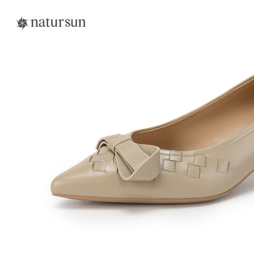 natursun女鞋年秋季气质小香风通勤尖头高跟鞋法式单鞋女N24128001 商品图3