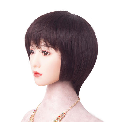ALBB-假发套女真人发丝内扣波波头全头套修颜减龄中长发BOBO头套 商品图1
