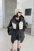 LNNNS 黑白撞色收腰连帽休闲棉服外套 17394 商品缩略图0