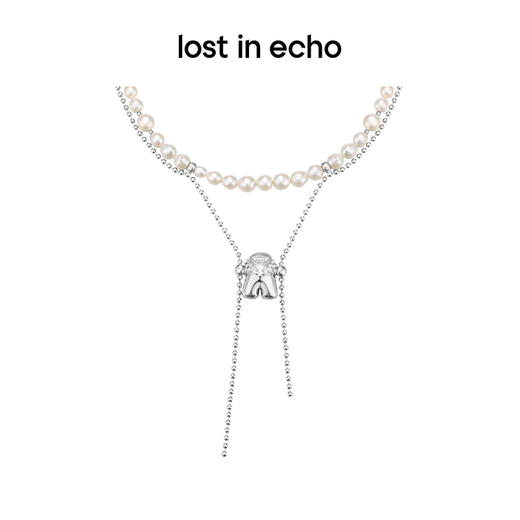 lost in echo原创设计师款Yetti荡秋千双层高级感流线项链锁骨链 商品图0