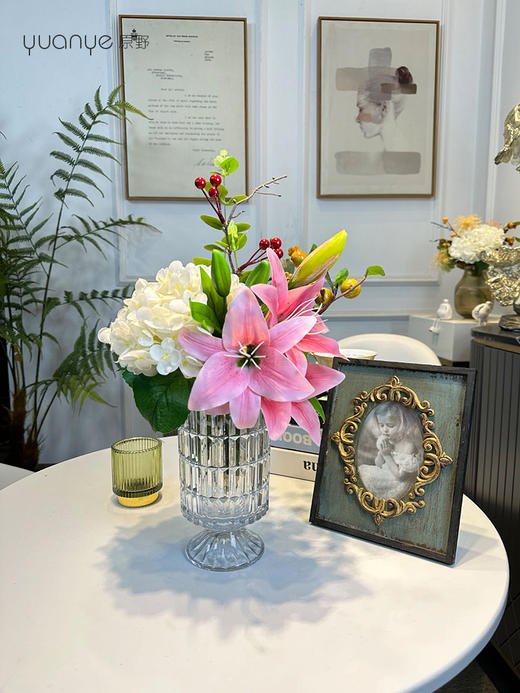 轻奢高端仿真花摆件酒店客厅花束假花摆设件绣球蝴蝶兰餐桌装饰花 商品图1