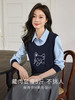 【1件72折】熙世界假两件学院风长袖POLO衬衫领猫咪刺绣针织衫女2025春新款 商品缩略图1