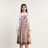 谜底衬衫式连衣裙长袖2024春新款复古印花中长款大摆裙241ML0091 商品缩略图0