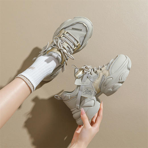 ZHR厚底运动鞋女2024春季新款时尚百搭休闲网面透气机能风老爹鞋 商品图3