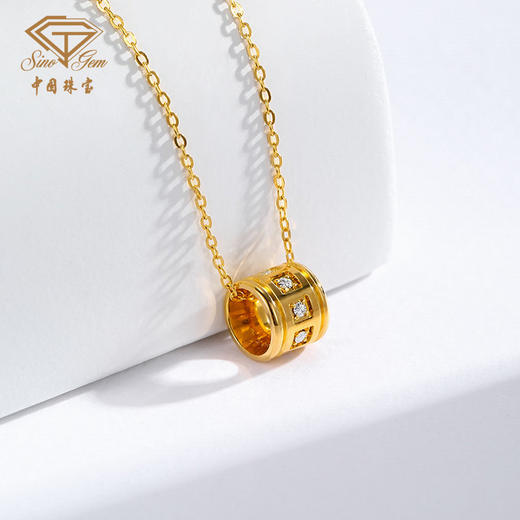 「爱有引力」圆梦之旅星光黄金项链 金钻工艺足金套链 商品图4