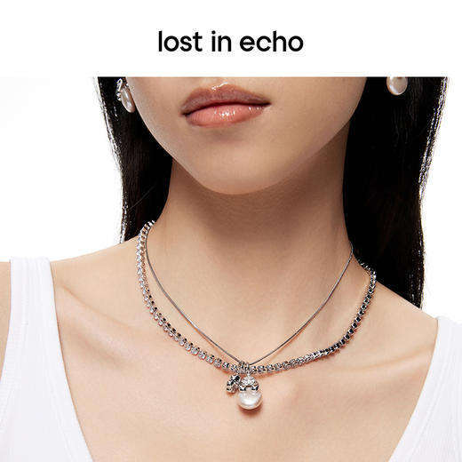 lost in echo原创设计师款Yetti雪怪滚雪球双层珍珠项链锁骨链女 商品图3
