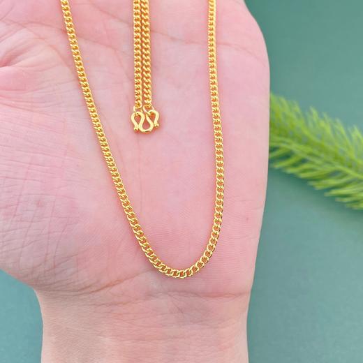 【限时克减150元】足金999.9 侧身链项链(XL00015-09)补差价）补差价）预售产品下单后不退款不退货不换货不补差价 商品图2