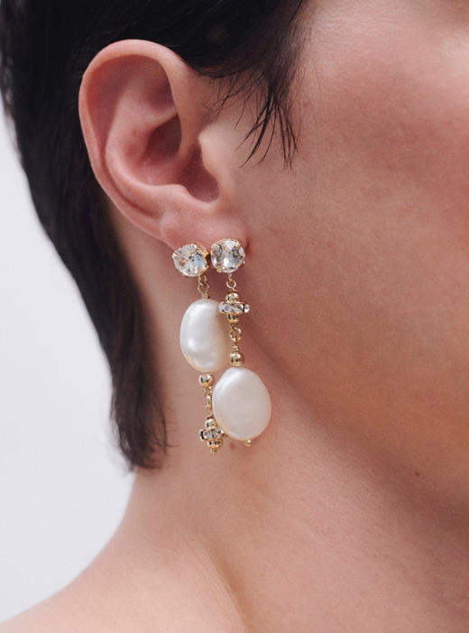 Chabaux pearl glow dangling不对称珍珠耳环 商品图0