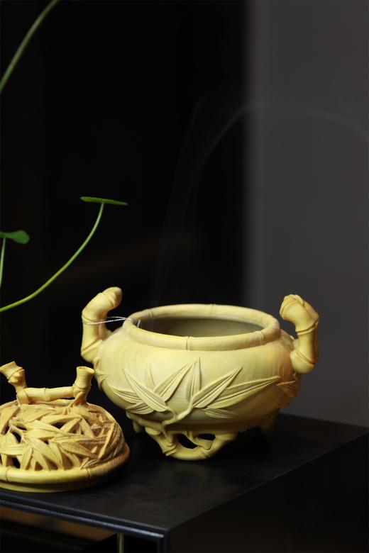 步步高升°黄杨木香炉 商品图4