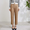 玳莎九分烟管裤女2024春装时尚通勤职场显瘦休闲西装裤翻边设计感 EA36301 商品缩略图0