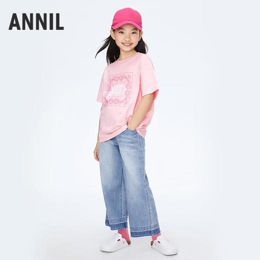 男女童弹力保型亲子装圆领短袖新款安奈儿童装实体店同款AM411566 商品图3