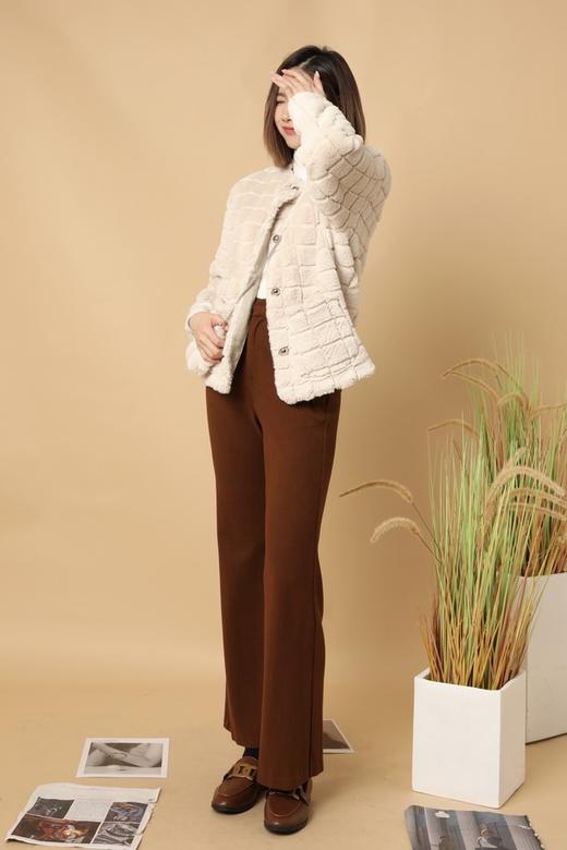 LNNNS 浅咖毛绒格状外套 15086 商品图1