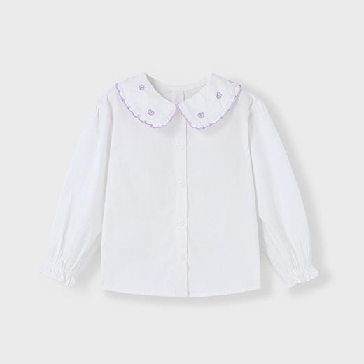 女童纯棉绣花大翻领长袖衬衫新款安奈儿童装实体店同款XG411617 商品图4