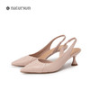 natursun女鞋年夏季小羊皮气质细带凉鞋一字带高跟单鞋女N24224223 商品缩略图4
