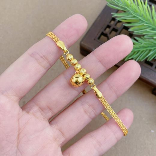 【限时克减150元】足金999.9 亮镜金铃铛调节手链(AF050SL00072)（铃铛不会响的哈）（预售产品下单后不退款不退货不换货不补差价） 商品图2