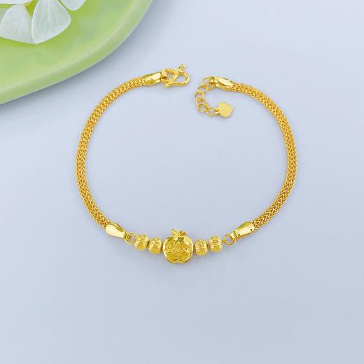 【限时克减150元】足金999.9 调节LUCK幸运苹果间珠手链(AF050SL00058)（预售产品下单后不退款不退货不换货不补差价）（预售产品下单后不退款不退货不换货不补差价） 商品图0