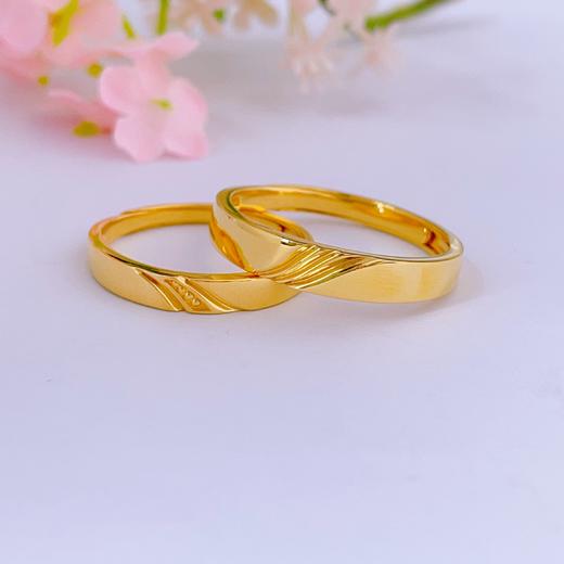 【限时克减150元】足金999 #情侣日常 5G黄金实心扭纹活口情侣对戒（对）(AG5GQLJ00028)（预售产品下单后不退款不退货不换货不补差（预售产品下单后不退款不退货不换货不补差 商品图1