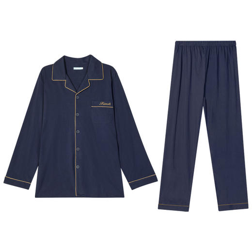 爱帝针织棉男士长袖长裤家居服套 商品图2