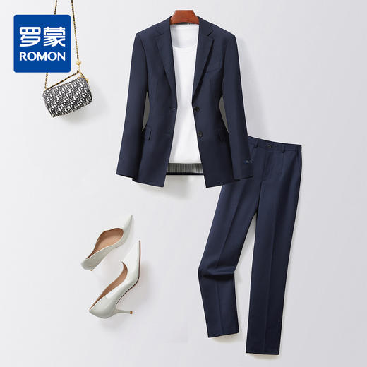 【职场通勤】罗蒙女士两件套商务简约时尚休闲正装气质西服套装女 商品图0