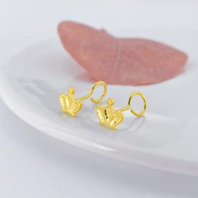 【限时克减150元】足金999 #皇冠 (足金999字印)5G黄金鱼鳞皇冠耳钉(5GES00431)（预售产品下单后不退款不退货不换货不补差价）