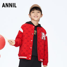 男童复古老花针织外套棒球服新款安奈儿童装实体店同款AB415501