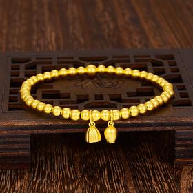 足金999.9 #两世欢 #小红书 古法两世欢手串圆珠(大珠约4.8mm，小珠约3.7mm，周长约16-17cm）(GFSCW00015)补差价）预售产品下单后不退款不退货不换货不补差价