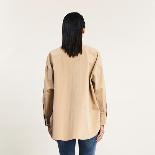 谜底大廓形印花衬衫女2024春新款复古高包容性纯棉衬衣241MC0093 商品图2