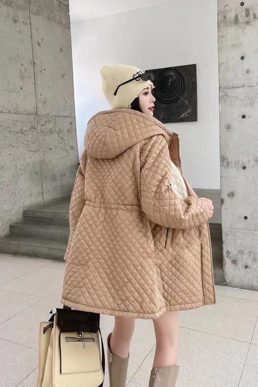 LNNNS 卡其撞色收腰连帽休闲棉服外套 17583 商品图2