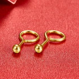 【限时克减150元】足金999.9 实心光珠圆珠泡钉耳钉(约2.2-2.6mm)(ES00001-07)（预售产品下单后不退款不退货不换货不补差价）