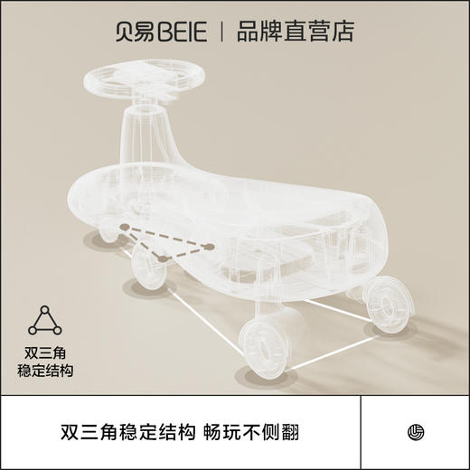 贝易儿童扭扭车男女宝宝3岁静音防侧翻溜溜车大人可坐摇摇车玩具【星球扭扭车】 商品图2