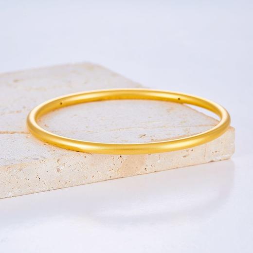 【限时克减150元】足金 【精品】3D硬金空心(面宽约3-3.5mm)仿古法素圈固口手镯(N3DSZ00046-2)（预售产品下单后不退款不退货不换货不补差价） 商品图0