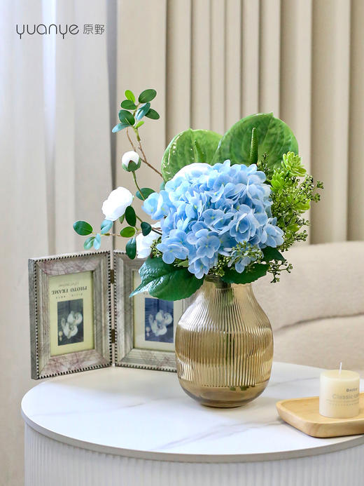 轻奢高端仿真花摆件酒店客厅花束假花摆设件绣球蝴蝶兰餐桌装饰花 商品图8