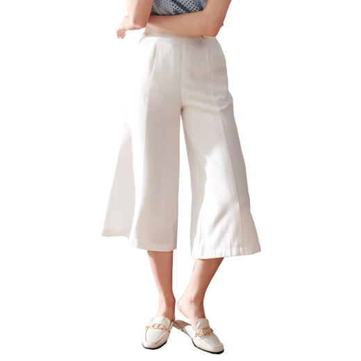 欧芮儿2020夏装新款显瘦七分白色休闲裤女阔腿裤高腰垂感宽松百搭 商品图3