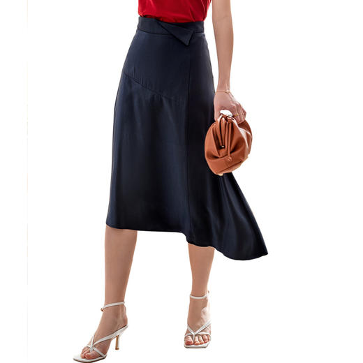 欧芮儿高腰显瘦半身裙女2021夏季新款百搭不规则中长款A字包臀裙 商品图3