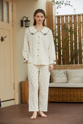 【99元限时秒杀】【秀黛】女翻领印花长袖套装L1551022T【门店同款】