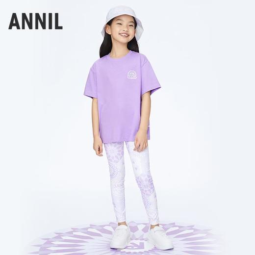 男女童弹力保型滑爽亲子装圆领短袖新款安奈儿童装实体店同款AM411565 商品图3