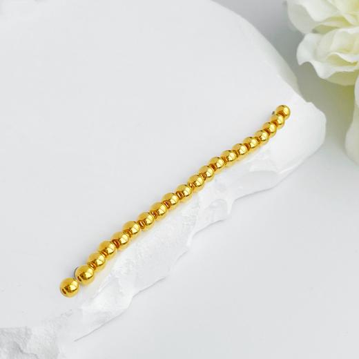 【定价黄金】【转运珠】足金 【无字印】3D硬金散珠转运珠约3.8-4.2mm光面圆珠转运珠(V3DSC00250)（预售产品下单后不退款不退货不换货不补差价） 商品图1