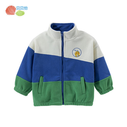贝贝怡童装儿童摇粒绒外套拼色休闲男童上衣秋冬保暖百搭宝宝夹克ZB1DS029
 商品图5