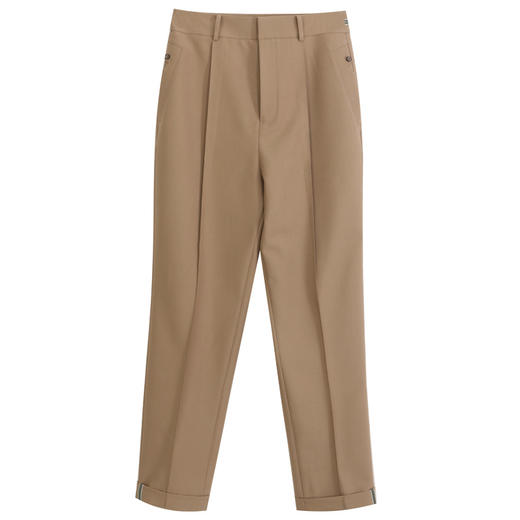 玳莎九分烟管裤女2024春装时尚通勤职场显瘦休闲西装裤翻边设计感 EA36301 商品图4